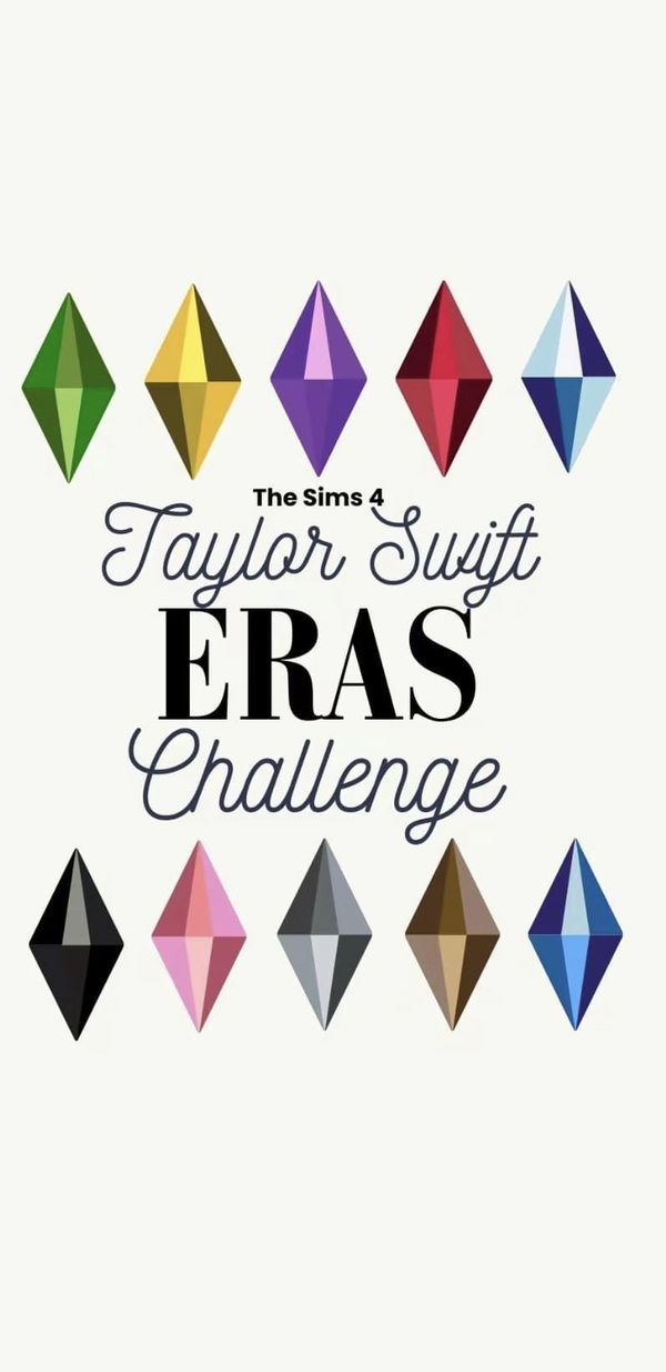 the logo for taylor swift's eras challenge, which features colorful diamonds and black lettering