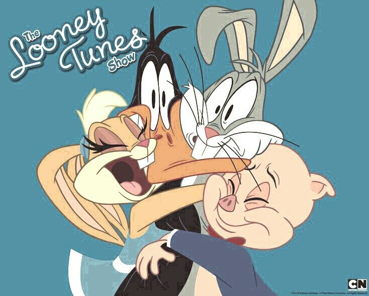 the lonny tunes show poster with bugs and jack on his head, as well as an older cartoon character