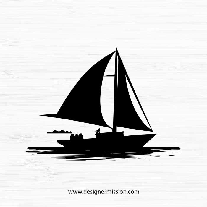 a black and white image of a sail boat