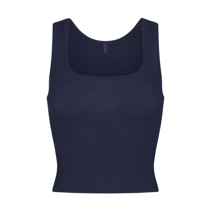 SOFT LOUNGE TANK | NAVY 120000 Dollars, Cute Tops Png, Navy Blue Clothes, Navy Clothes, Navy Blue Tank Top, Navy Tank Top, Spring Break Outfit, Navy Blue Top, Ribbed Tank Top