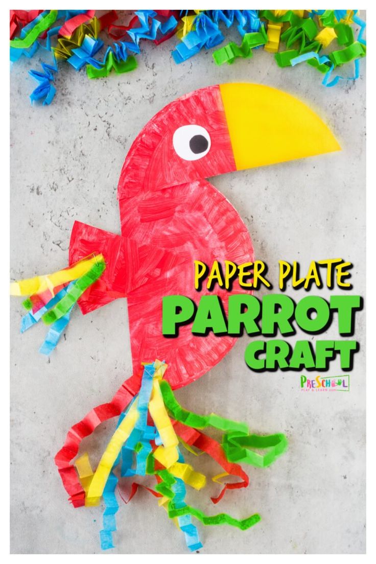 this paper plate parrot craft is perfect for kids to make