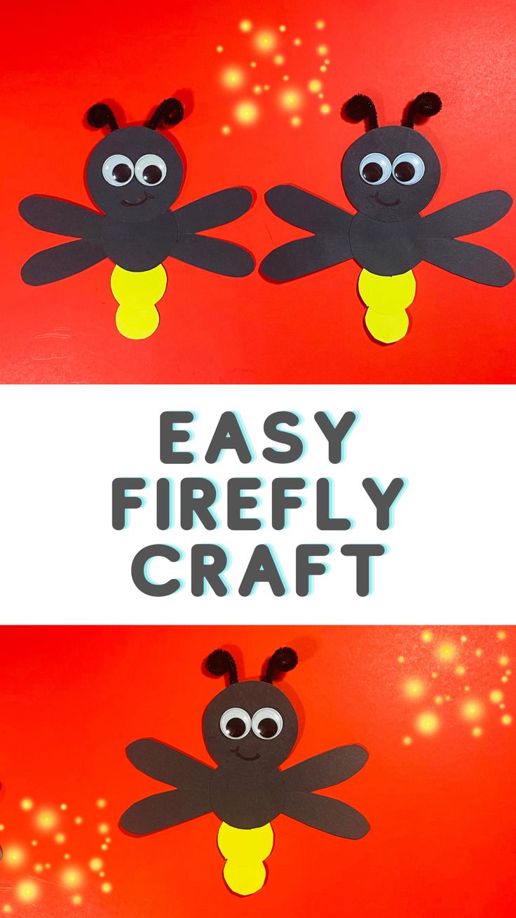 easy firefly craft for kids to make with construction paper and glue it's so cute