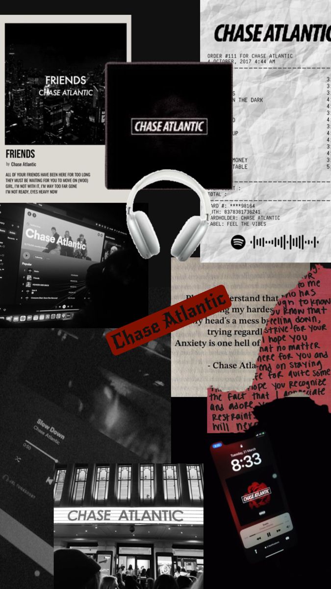 a collage of different types of electronic devices and text that reads, chase atlantic