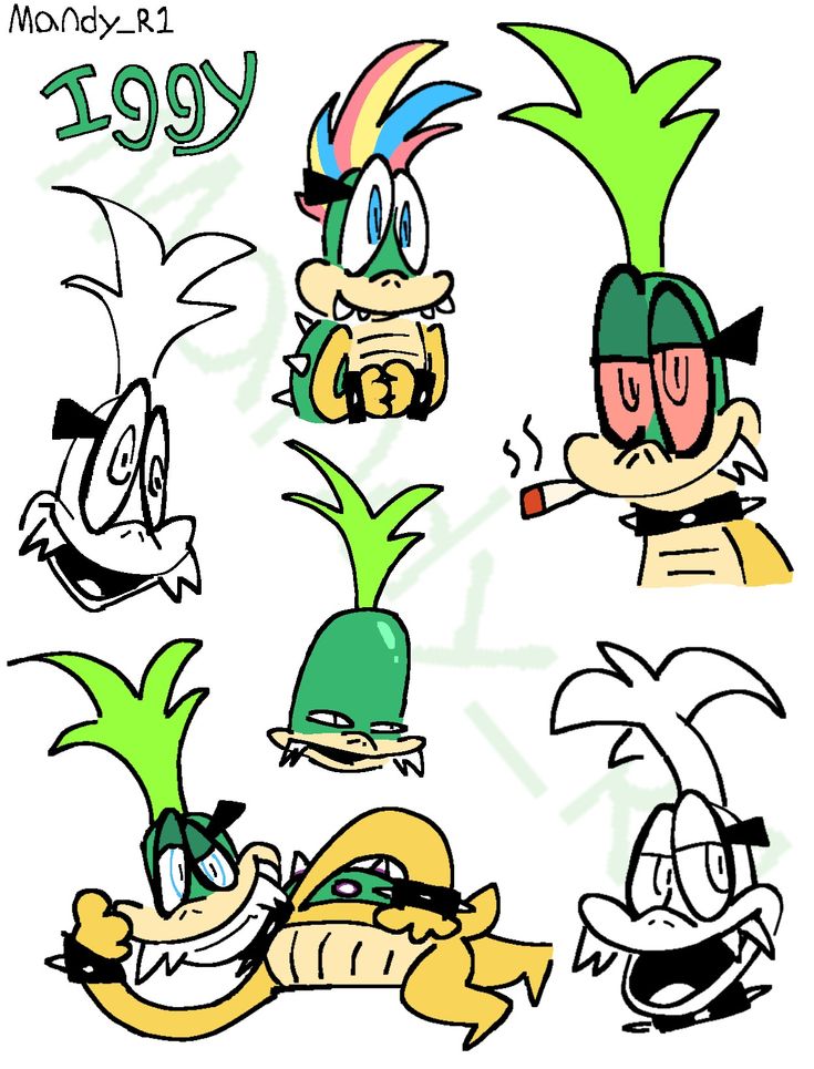 an image of cartoon characters in various poses