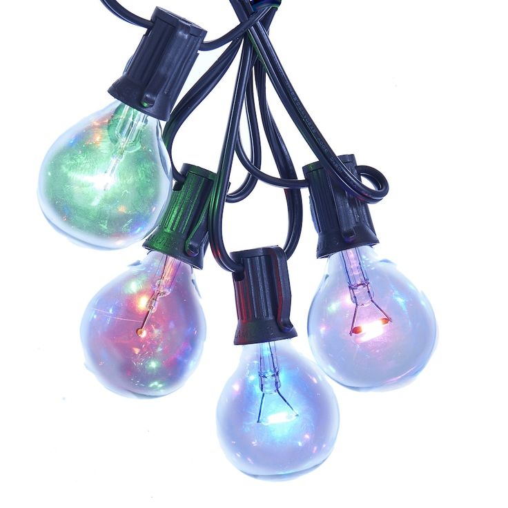 multicolored light bulbs with colored lights on them