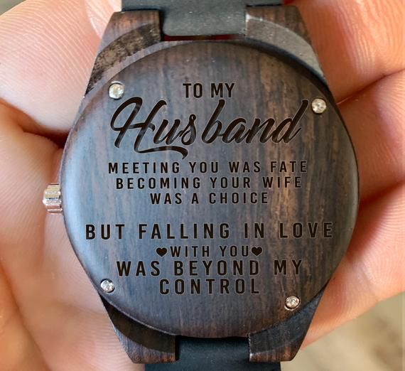 a wooden watch with the words to my dad on it