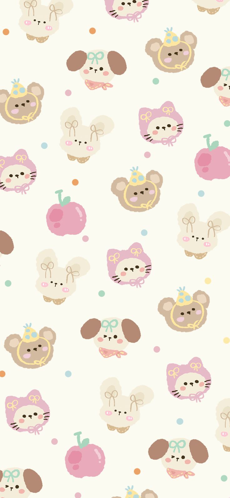 an animal themed wallpaper with many different animals on it's face and head