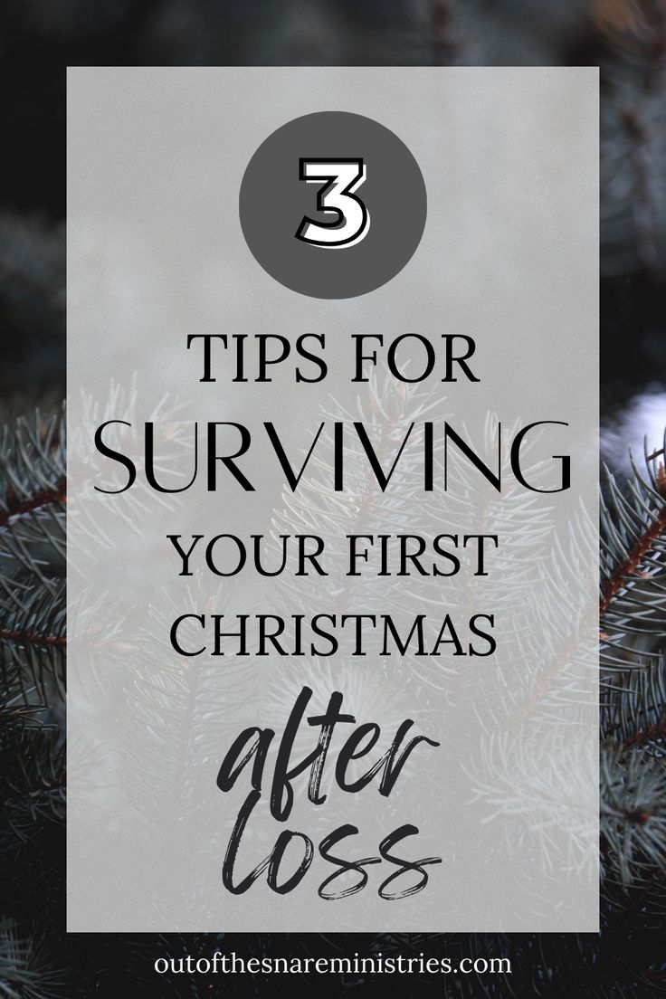 pine tree with text overlaying tips for surviving your first christmas afterboss