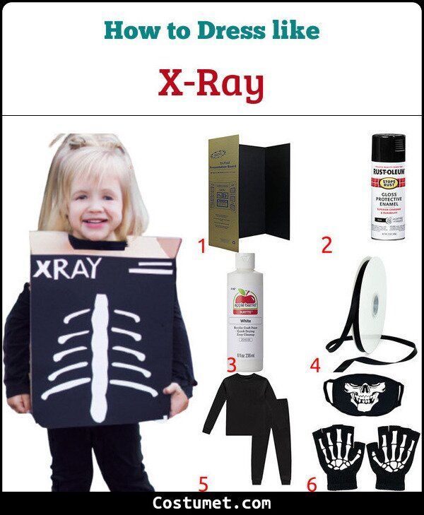 the instructions for how to make an x - ray costume with paper and glues