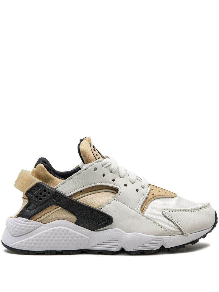 beige/black/white panelled design logo patch at the tongue branded heel counter front lace-up fastening round toe rubber sole These styles are supplied by a premium sneaker marketplace. Stocking only the most sought-after footwear, they source and curate some of the most hard to find sneakers from around the world. Nike Air Huarache White, White Huaraches, Nike Air Huarache, Air Huarache, Iconic Bags, White Paneling, Summer Beach Wear, Ballet Flat Shoes, Ski Wear