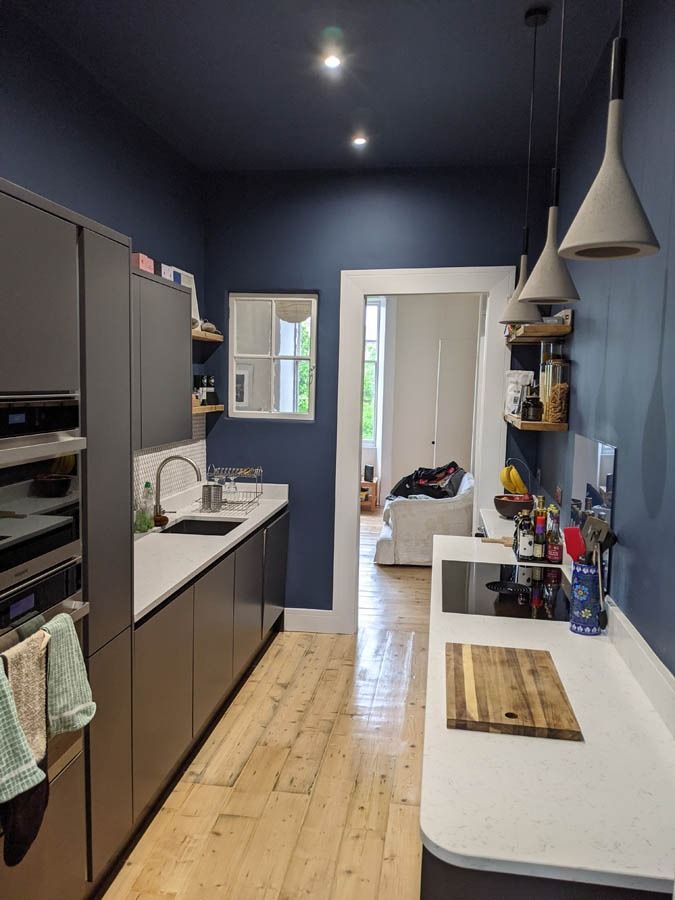 the kitchen is clean and ready for us to use in its new owner's home