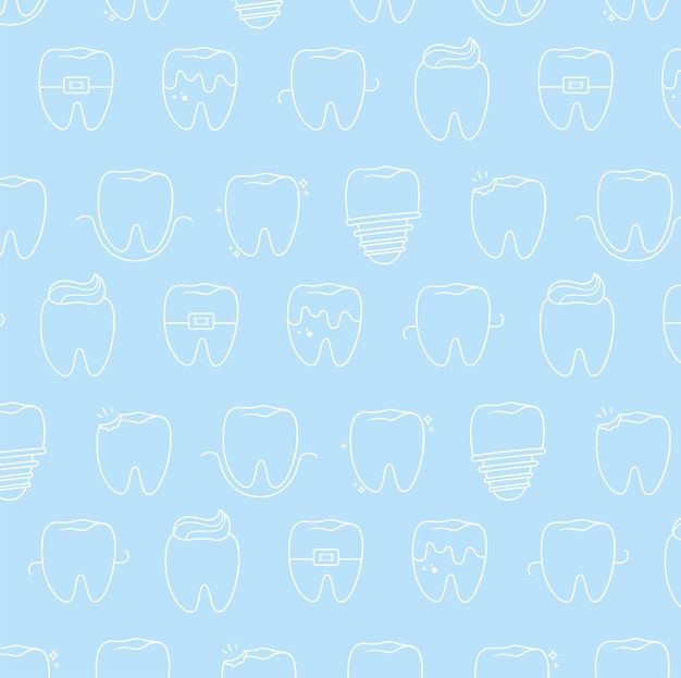 Vector dental care cute tooth seamless p... | Premium Vector #Freepik #vector #teeth-background #tooth-background #tooth-pattern #teeth-pattern Teeth Background Wallpapers, Dental Background Wallpaper, Dentist Background, Dentist Wallpaper, Teeth Background, Tooth Background, Tooth Graphic, Dental Wallpaper, Tooth Cartoon