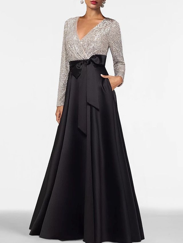 Black Tie Formal Dress Nordstrom, Mother Of The Groom Dresses Over 50 In Black, Elegant Mother Of The Bride Dresses Ballgown, Mother Of The Bride Wedding Guest Dresses Ball Gown, Black Tie Grand Mother Of The Bride Dresses, Formal Embellished V-neck Evening Dress, Silver Embellished V-neck Evening Dress, Silver Elegant Ball Gown Evening Dress, Elegant Silver Ball Gown Evening Dress