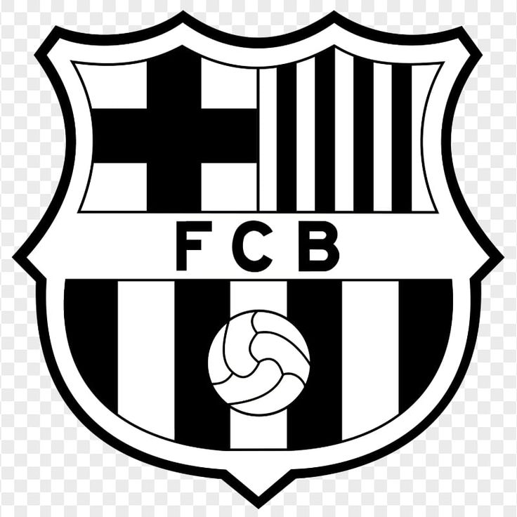 a black and white soccer emblem with the word f c b on it's side