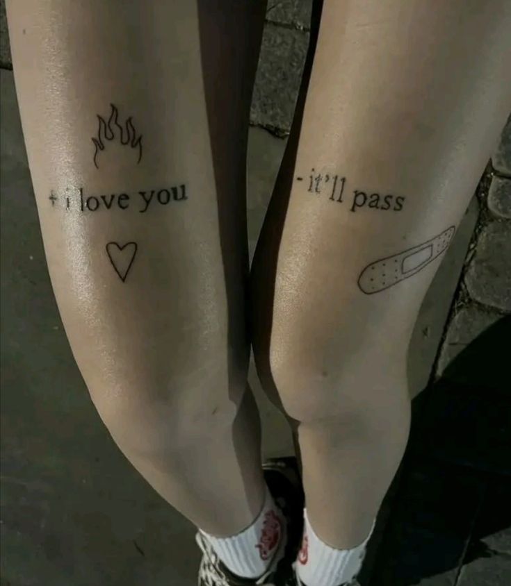 I love you, it'll pass. Fleabag quote Dark Disney Tattoo, Song Lyric Tattoos, Lyric Tattoos, Subtle Tattoos, Dream Tattoos, Hippie Art, Skin Art, Gorillaz, Future Tattoos