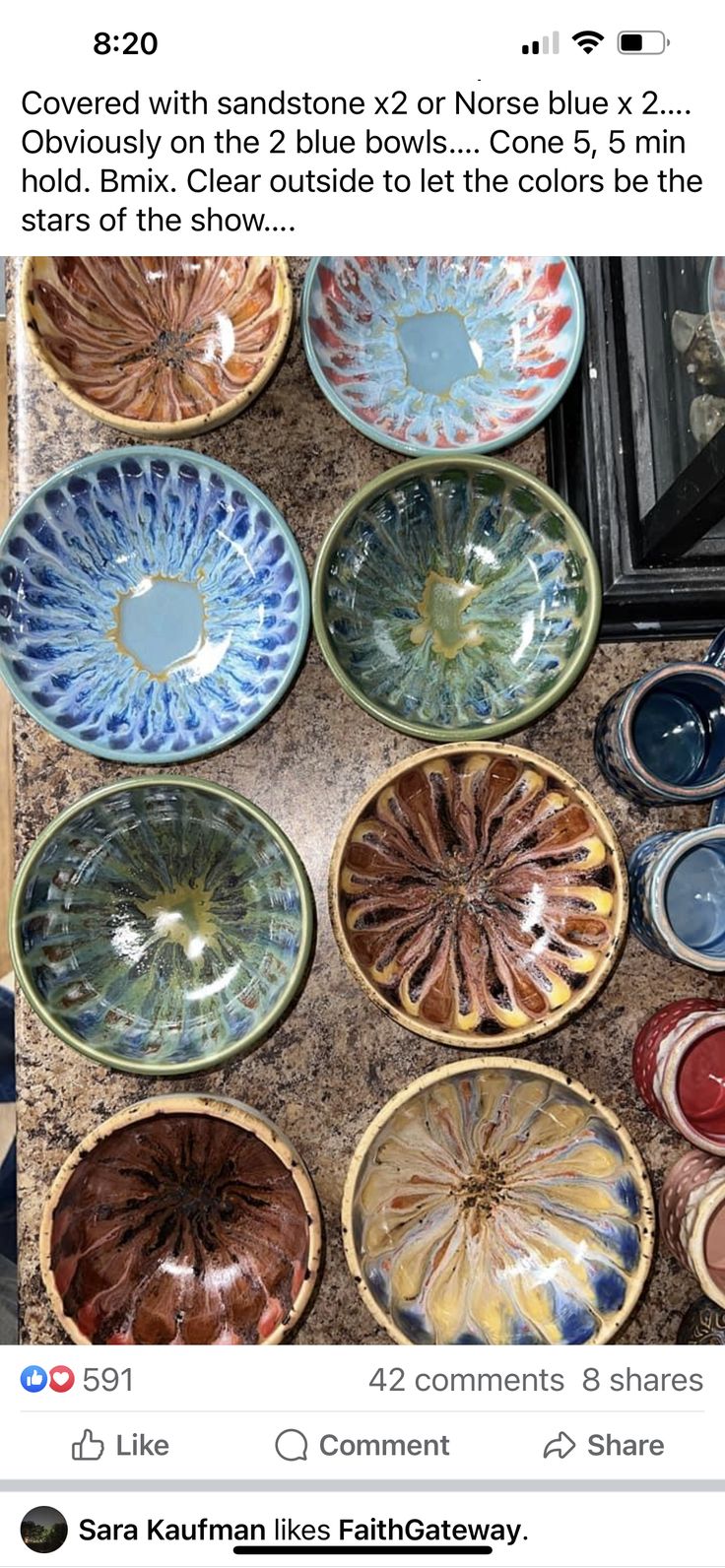 a bunch of bowls sitting on top of a counter next to each other in different colors