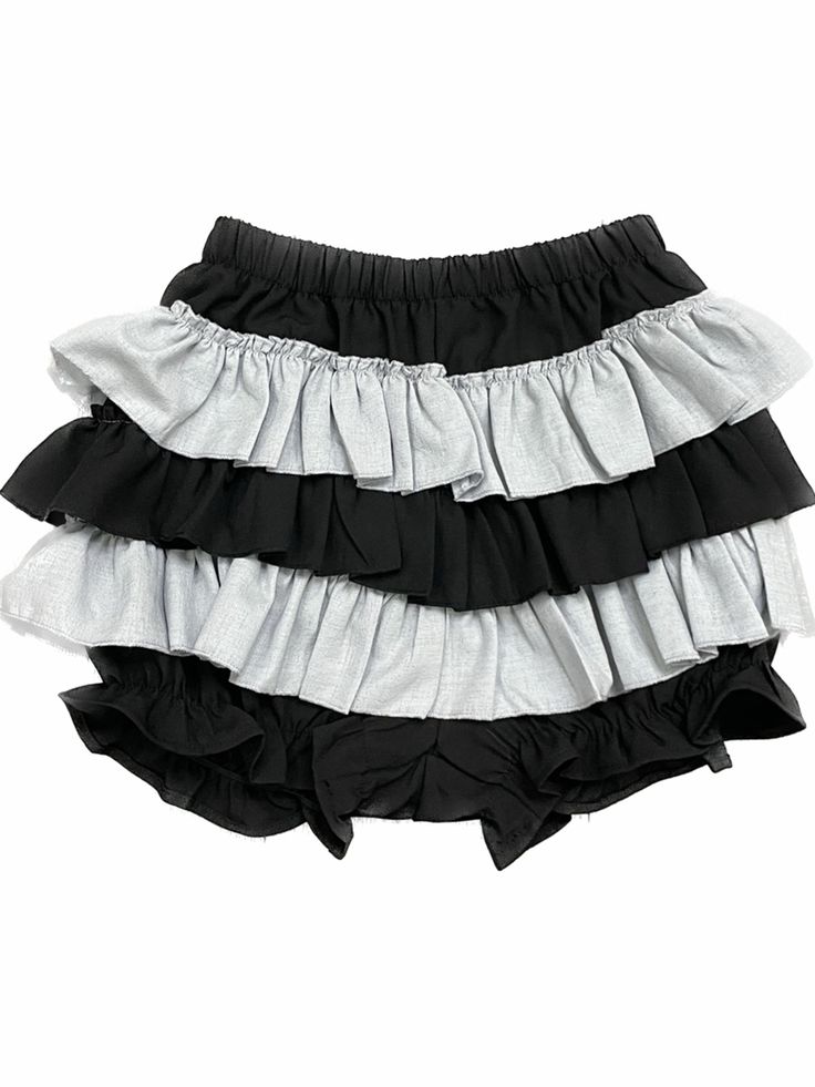 This stylish skort features a chic color block design, perfect for adding a pop of color to your wardrobe. The inner shorts are designed with elastic leg openings, ensuring a comfortable and secure fit. The multi-layered skirt adds a touch of elegance and movement, while the elastic waistband provides greater flexibility and accommodates various body types.  Please note that the price includes one skort only.   	 		 			Size 			S 			M 			L 		 		 			Length 			37 			38 			39 		 		 			Waist 			55 Ruffled Skirt Shorts With Stretch, Layered Party Bottoms For Summer, Black Color Block Shorts For Summer, Layered Summer Party Bottoms, Summer Party Layered Bottoms, Summer Black Color Block Shorts, Black Ruffled Skirt Shorts For Summer, Summer Black Ruffled Skirt Shorts, Shirt Dress Summer