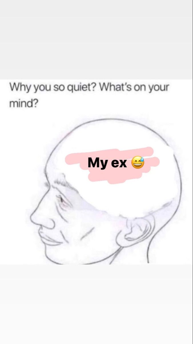 a drawing of a man's head with the words my ex on it