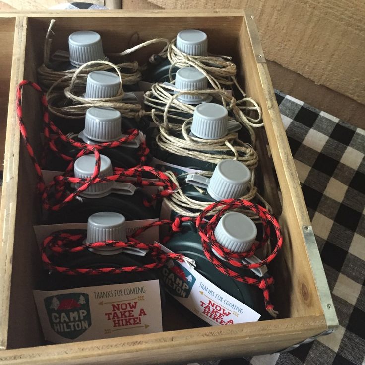 a box filled with lots of different types of bottles