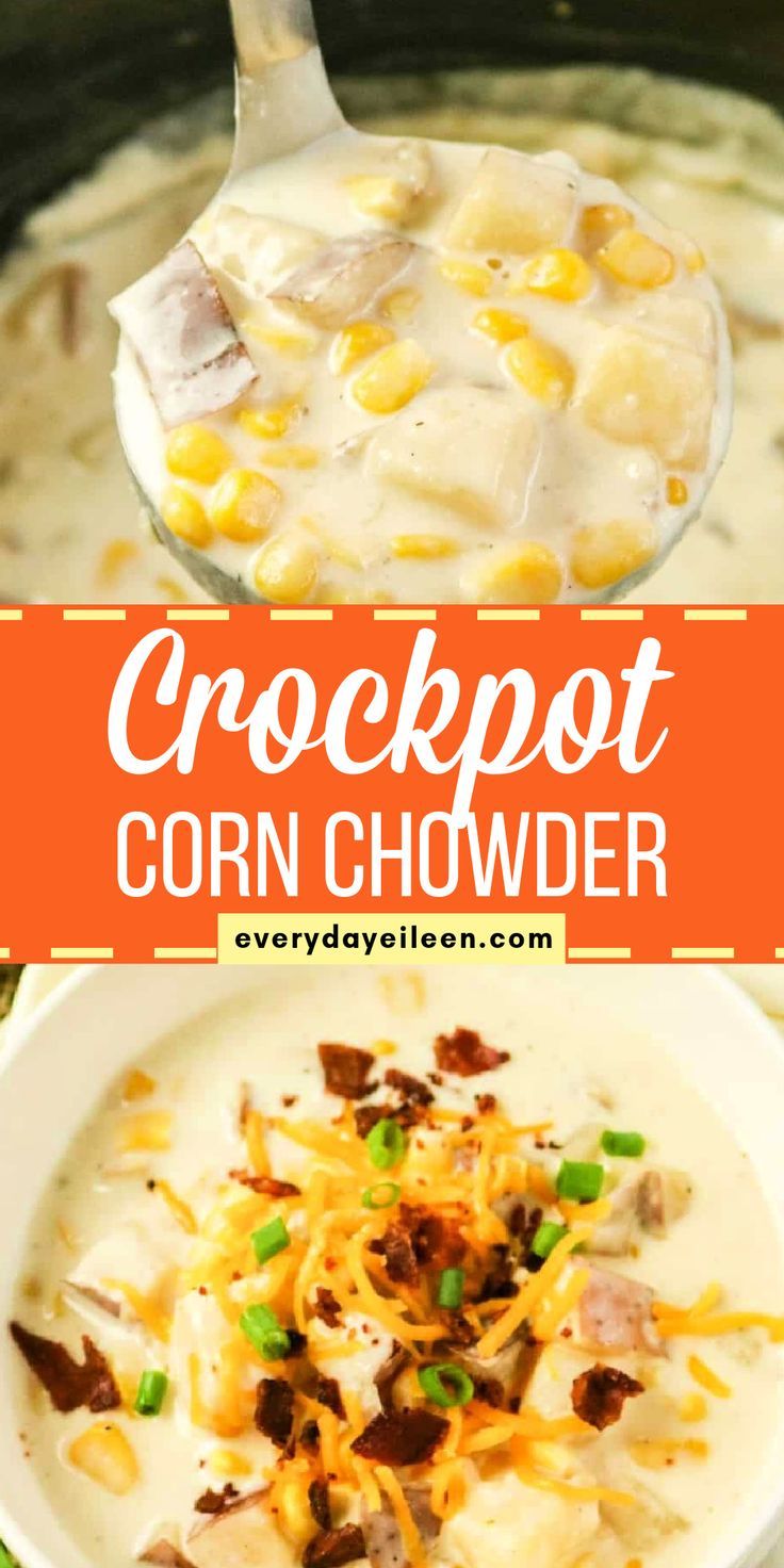 the crockpot corn chowder is ready to be eaten