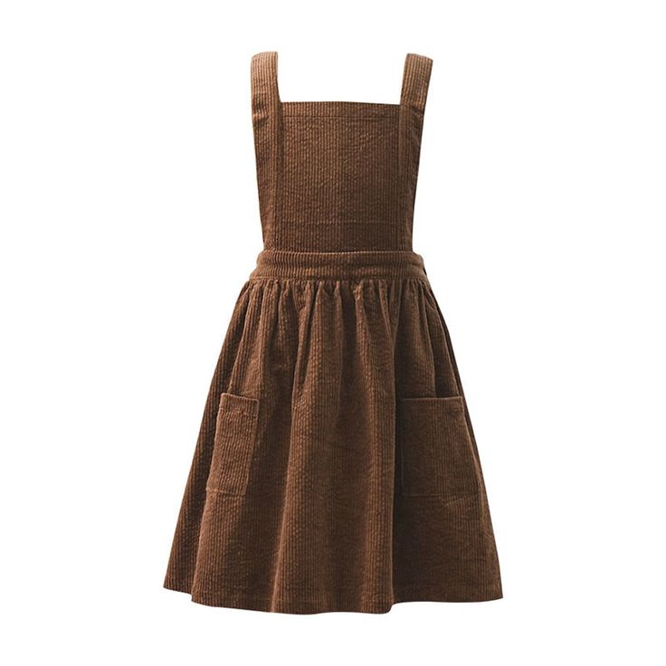 This Retro Corduroy Strappy Dress has a timeless silhouette with Regular Sleeves, along with Sleeveless Length and striking A-Line Silhouette. It's perfect for Spring & Autumn and features a Solid Pattern, designed with Girls in mind. It fits true to size, so you can trust it'll fit you perfectly, and the Mid-Calf Length ensures with plenty of stylish pockets, you'll look amazing. Specifications: Sleeve Style: Regular Sleeve Length: Sleeveless Silhouette: A-Line Season: Spring & Autumn Pattern T Fitted Knee-length Corduroy Dress, Brown Corduroy Knee-length Dress, Sleeveless Corduroy Summer Dress, Brown Sleeveless Cotton Pinafore Dress, Sleeveless Brown Cotton Pinafore Dress, Sleeveless Cotton Pinafore Dress For Fall, Brown Sleeveless Cotton Dress, Sleeveless Cotton Suspender Dress With Pockets, Brown Cotton Dresses With Pockets