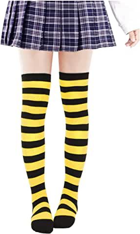 Bee Sock, Striped Thigh High Socks, Striped Stockings, Bee Costume, Knit Stockings, Group Halloween Costumes, Thigh High Socks, Striped Socks, Bees Knees