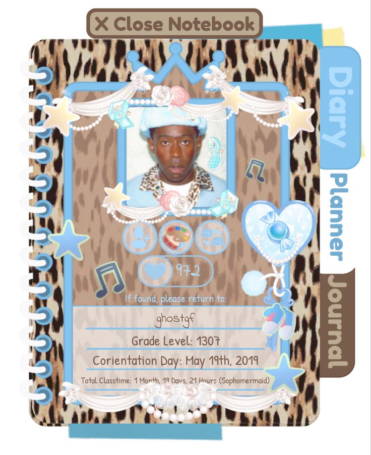 a close up of a card with an image of a person on it in leopard print