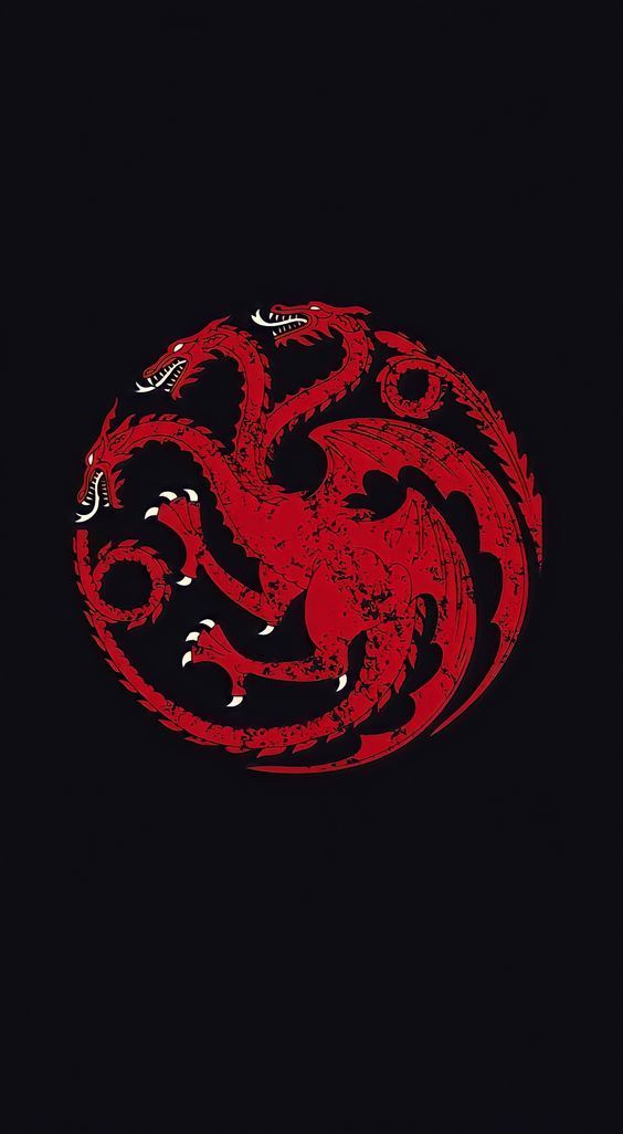 a red and black dragon on a black background