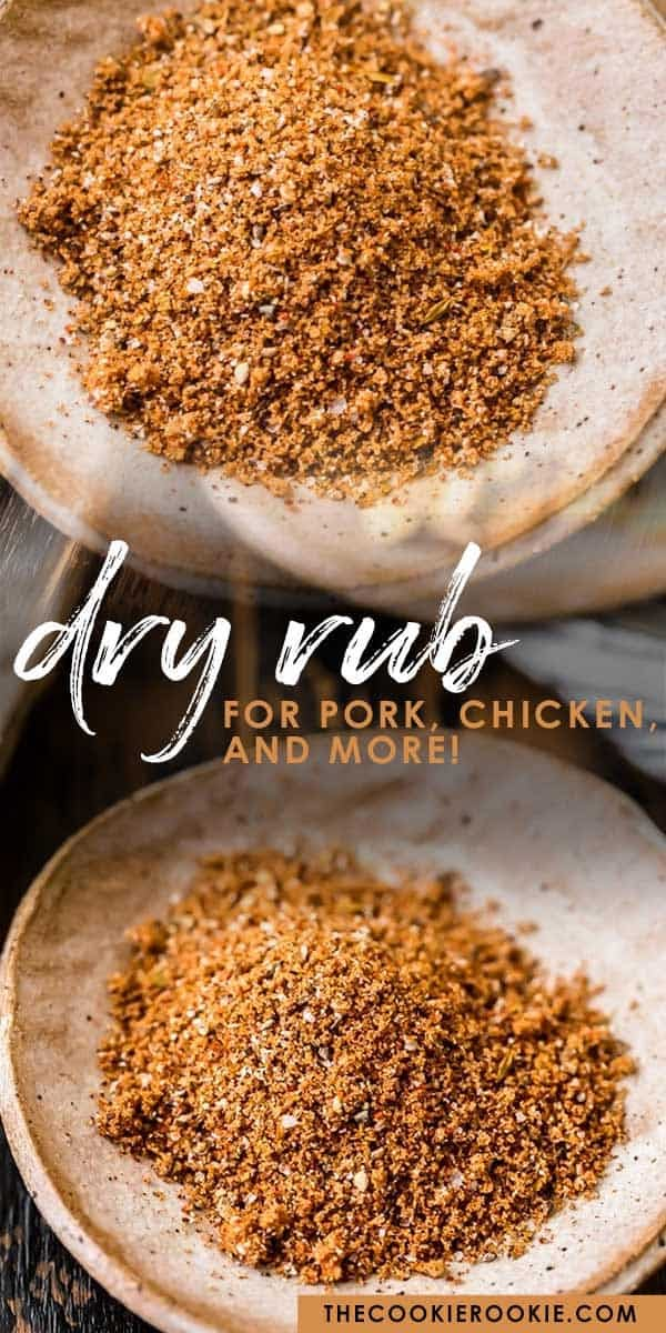 two bowls filled with dry rubs on top of a wooden table