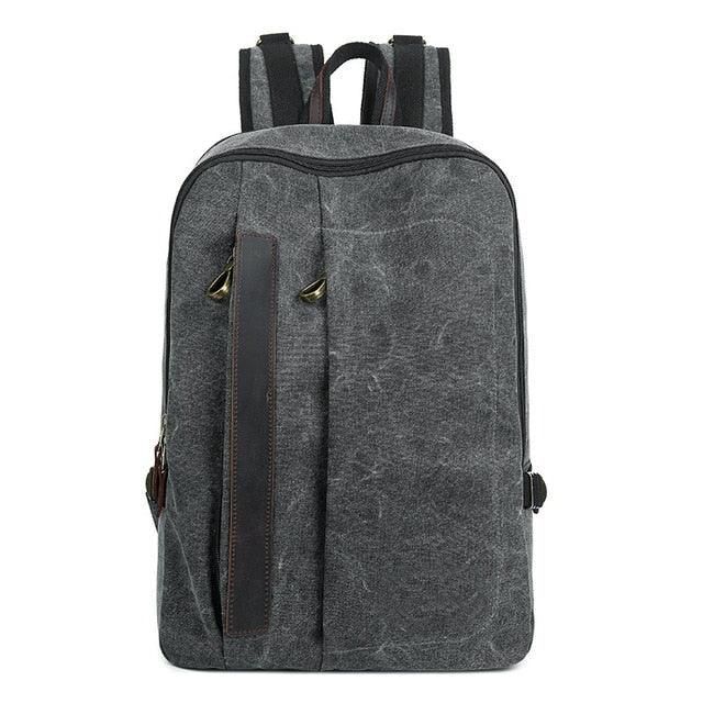 This Mens 14 Inches Laptop Canvas Backpack is perfect for carrying your laptop and other everyday items. It is made from high-quality cotton canvas and features adjustable straps, 2 front zipper pockets, and plenty of room for your laptop, books, and other items. It is lined with leather for added durability. Its rugged design and durability make it a great choice for any adventure.     ITEM DETAILS  Item Type: Backpacks 
Lining Material: Polyester 
Interior: Interior Compartment,Computer Interlayer,Interior Zipper Pocket,Cell Phone Pocket 
Closure Type: Zipper 
Main Material: Canvas 
Size:43 x 30 x 16 cm, fit 14 inches laptop 
Style: Casual Outdoor Cotton Canvas Bag With Zipper Closure, Large Capacity Canvas Laptop Backpack, Casual Waxed Canvas Laptop Bag For Travel, Functional Canvas Laptop Backpack, Casual School Laptop Bag With Anti-theft Pocket, Casual Laptop Bag With Anti-theft Pocket, Casual Gray Backpack With Anti-theft Pocket, Canvas Travel Backpack With Zipper Closure, Casual Laptop Bag With Anti-theft Pocket For School