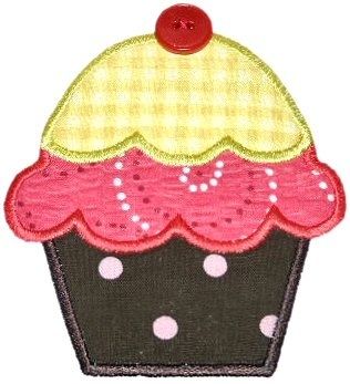 a cupcake with pink and yellow icing on it