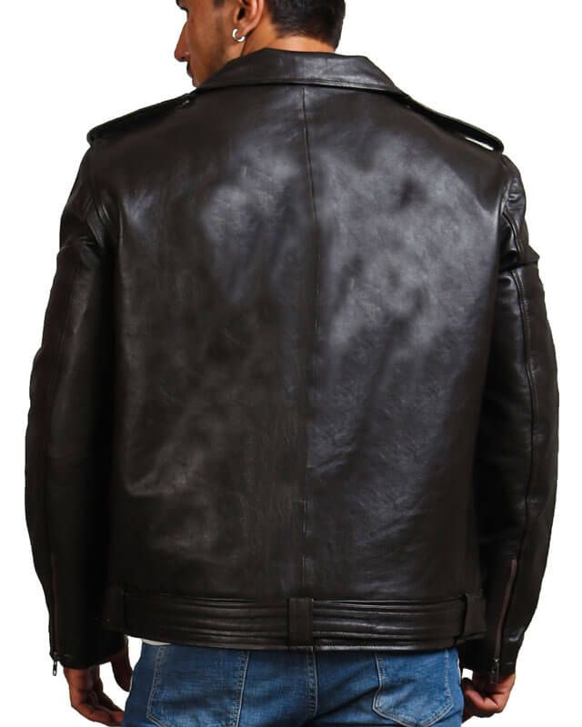 Motorcycle Black Men Genuine Leather Jacket Make heads turn with the AlexGear black motorcycle jacket. Crafted with the needs of the biking community in mind, this outerwear is designed to check all boxes, whether it is convenience, style, or comfort. Wear it on your adventures, as this jacket will serve as a reliable companion, accompanying you on all your unforgettable moments. Made with genuine leather, this black biker jacket ensures a durable exterior to shield the wearer from environmental Brown Moto Biker Jacket For Streetwear, Fall Cafe Racer Biker Jacket For Streetwear, Cafe Racer Biker Jacket With Long Sleeves For Streetwear, Rugged Biker Jacket With Zipper Closure, Rugged Biker Jacket With Zipper For Biker Events, Rugged Biker Jacket With Zipper Closure For Biker Events, Black Business Biker Jacket With Pockets, Long Sleeve Biker Jacket With Ykk Zipper, Black Cafe Racer Leather Jacket With Long Sleeves