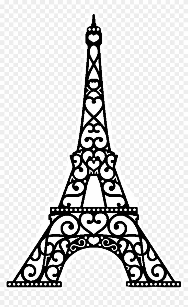 the eiffel tower in black and white with no background, hd png