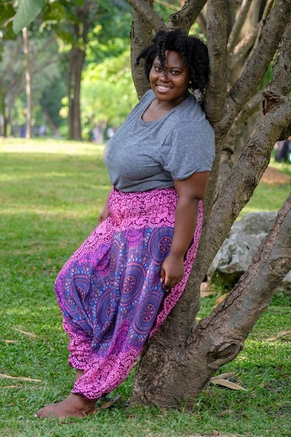 Plus Size Purple Blossom Pants  https://hippie-pants.com/pages/plus-size Plus Size Nonbinary Fashion, Peacock Pants, Nonbinary Fashion, Feather Kimono, Petal Pants, Plus Size Harem Pants, Palazzo Pants Plus Size, Purple Blossom, Pants Tutorial