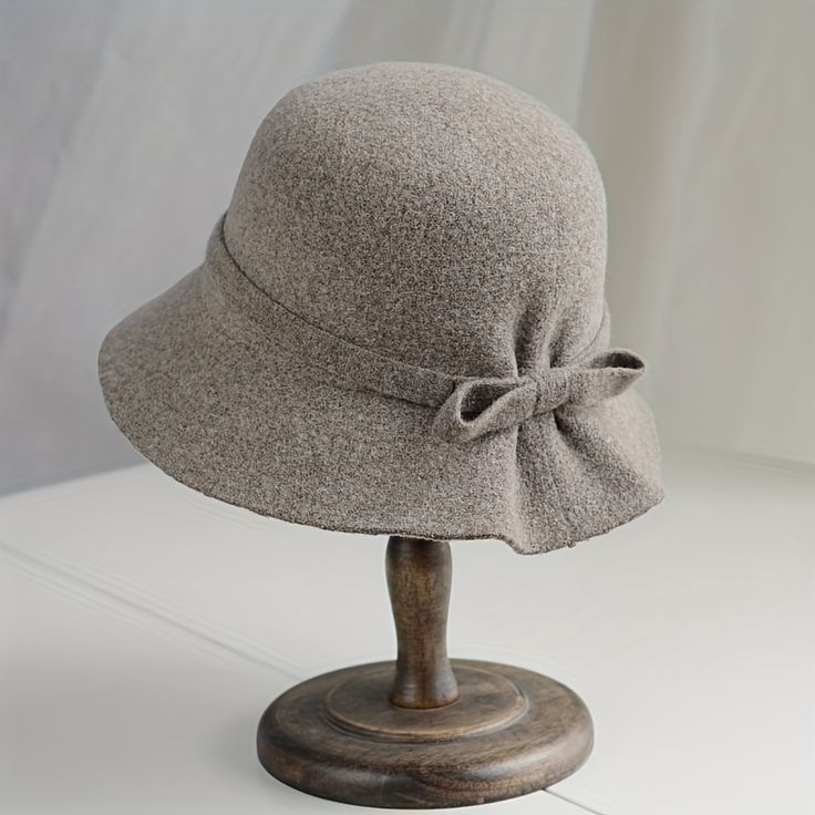 Faster shipping. Better service 1920s Hats, Wool Bucket Hat, Wool Cloche Hat, 1940s Hats, Cloche Hats, Knit Beret, Personalized Hats, Elegant Hats, Wool Berets