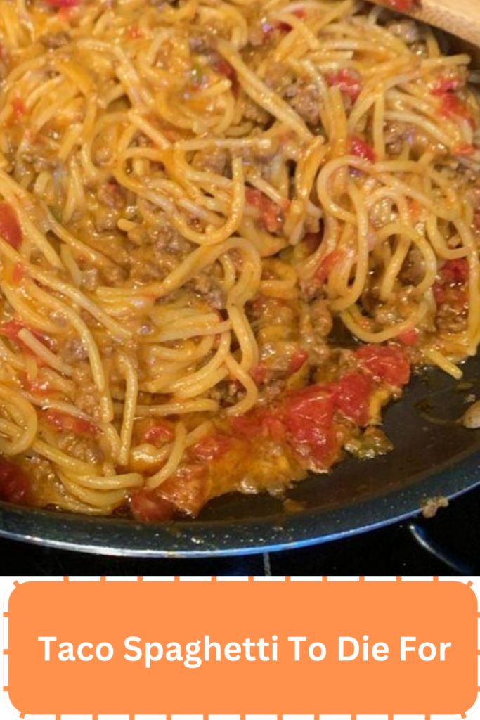 Taco Spaghetti To Die For Rotel Spaghetti, Spaghetti Ground Beef, Taco Spaghetti Recipe, Spaghetti With Ground Beef, Ground Beef Taco, Roma Tomato, Taco Spaghetti, Comfort Dinner, Beef Taco