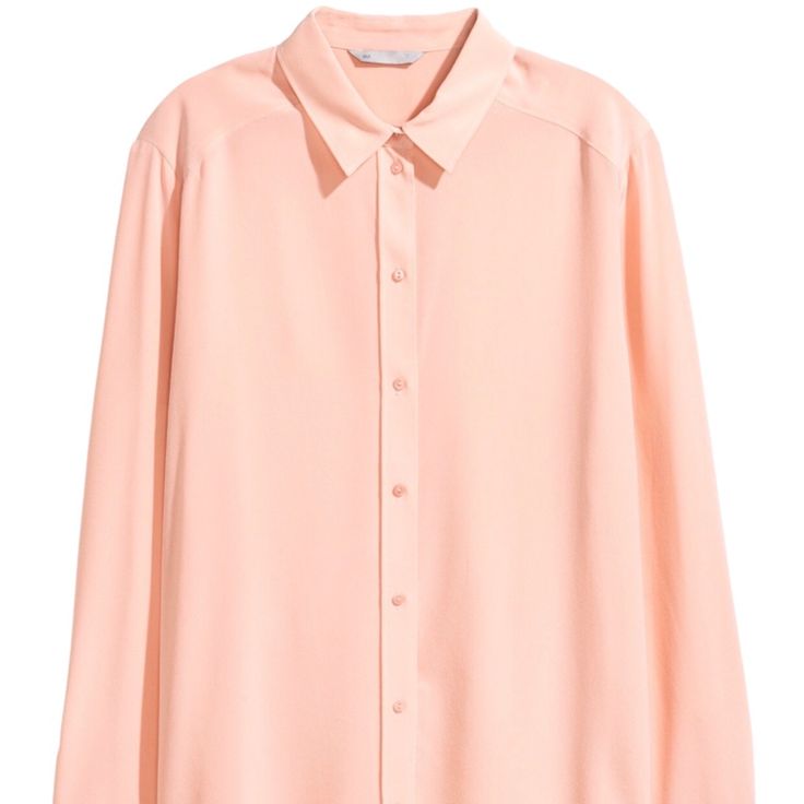 H&M Silk Blouse In Light Pink. Size 6. Never Worn. Classic Spring Blouse By H&m, Classic H&m Blouse For Spring, Classic H&m Spring Blouse, H&m Collared Tops For Workwear, Chic Formal Blouse By H&m, H&m Collared Blouse For Work, Chic H&m Formal Blouse, Chic Formal H&m Blouse, Elegant Formal H&m Blouse