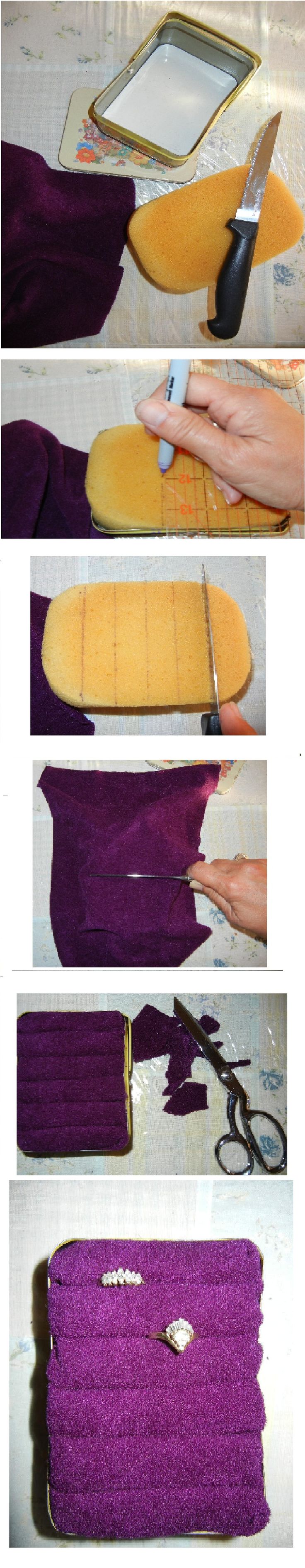 the process to make a purse with felt and scissors is shown in three different stages