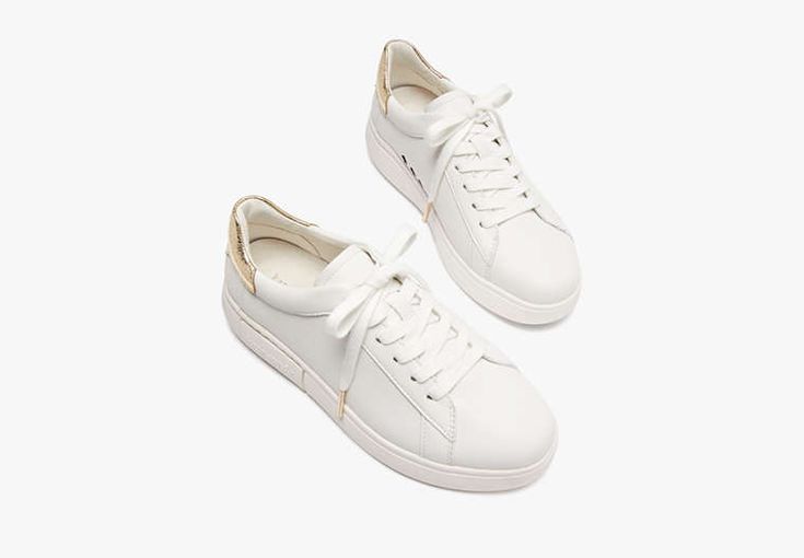 we call these our lift sneakers for a reason: the platform midsoles will add a little bit of height plus the supple nappa leather with pops of print and color will instantly elevate any outfit you pair them with. | Kate Spade Lift Sneakers, Optic White/Pale Gold - 9 Kate Spade Lace-up Sneakers With Branded Insole, Kate Spade White Low-top Sneakers, Kate Spade White Sneakers For Spring, Kate Spade Casual Low-top Sneakers, White Kate Spade Sneakers For Spring, Kate Spade Casual Sneakers For Spring, Kate Spade Casual Spring Sneakers, Pale Gold, For A Reason