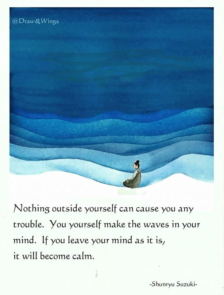 an image of a person sitting in the snow with a quote on it that says nothing outside yourself can cause you any trouble