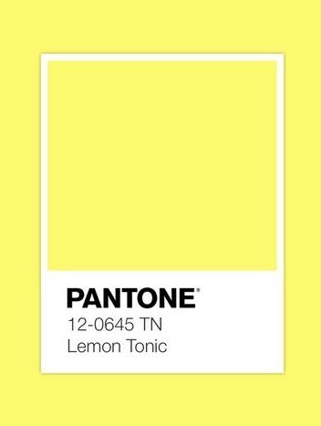 pantone's lemon tonic color is shown in the frame, and it appears to be yellow