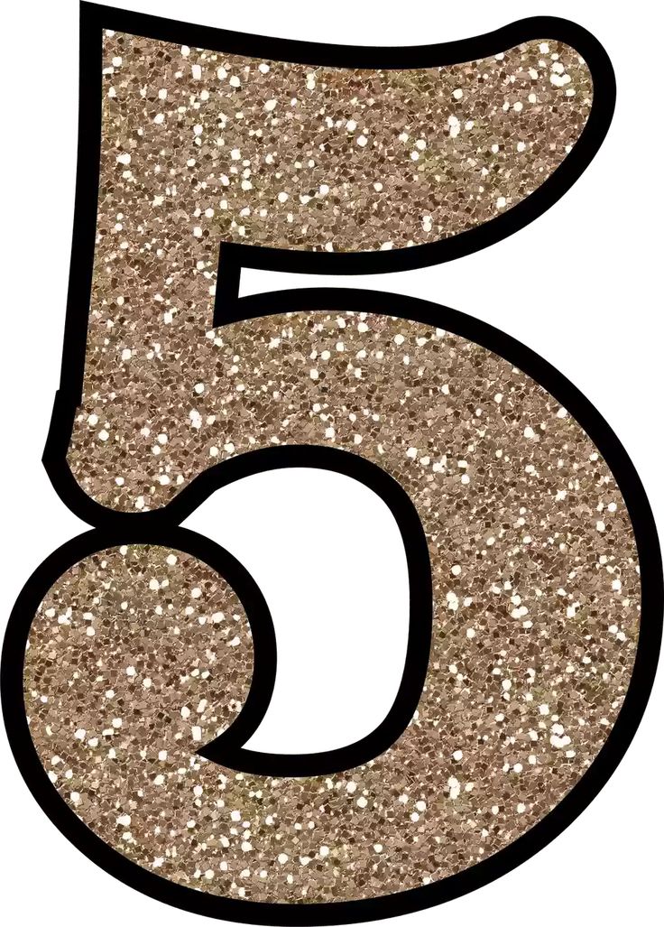 the number five is made out of glitter