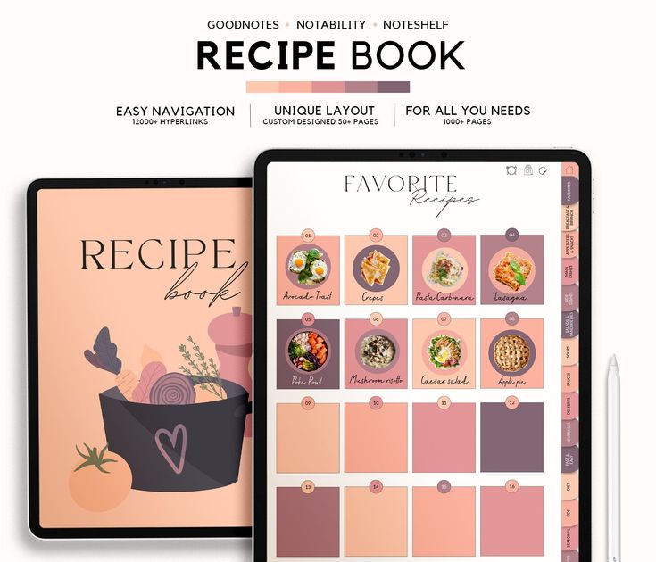 Recipe Book | Meal Planner | Recipe Journal | Recipe Templates Free, Digital Cookbook, Digital Recipe Book, Recipe Book Templates, Cookbook Template, Recipe Journal, Recipe Template, Planner Pdf, Journal Digital