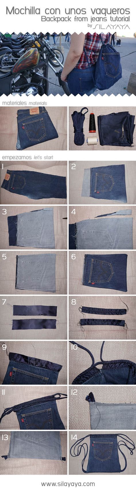 how to sew an old pair of jeans with no sewing machine or tools needed