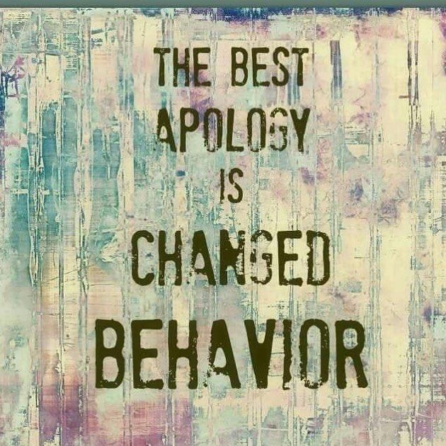 a painting with the words, the best applosy is changed behavior