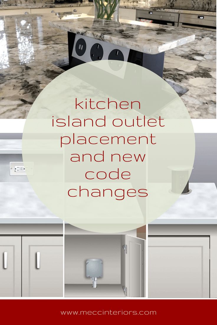 kitchen island outlet placement and new code changes with text overlay that reads kitchen island outlet placement and new code changes