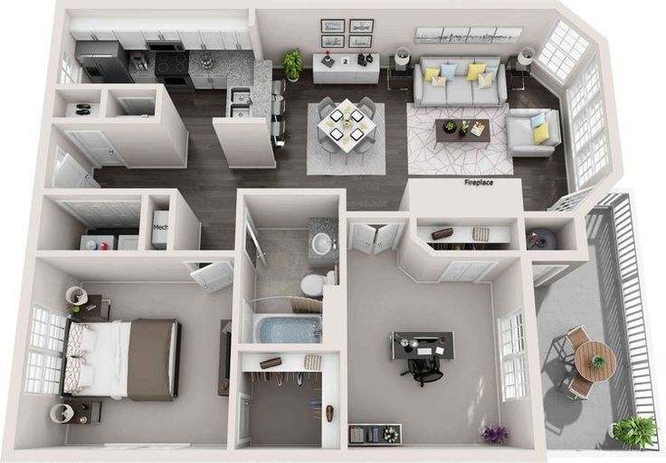 the floor plan of a two bedroom apartment