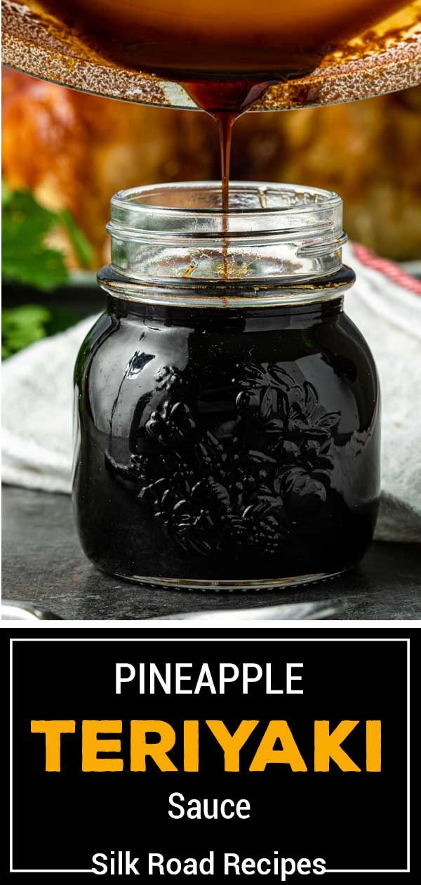 pineapple teriyaki sauce in a glass jar