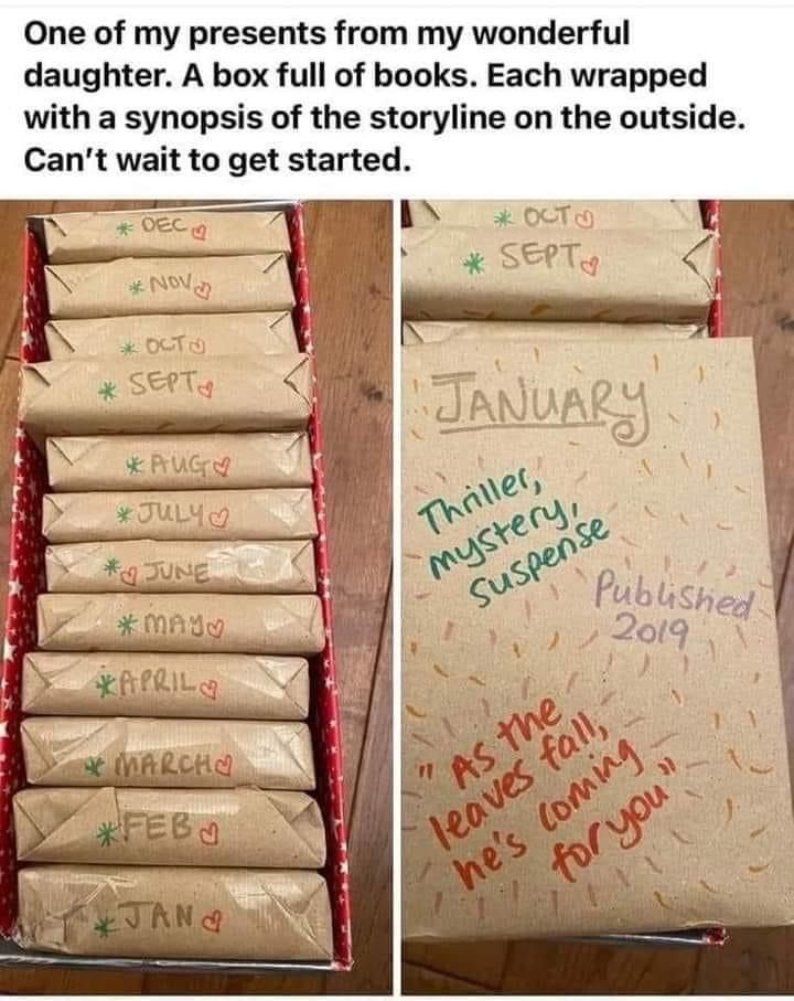 two pictures of bags with writing on them, and the same bag has been wrapped in brown paper