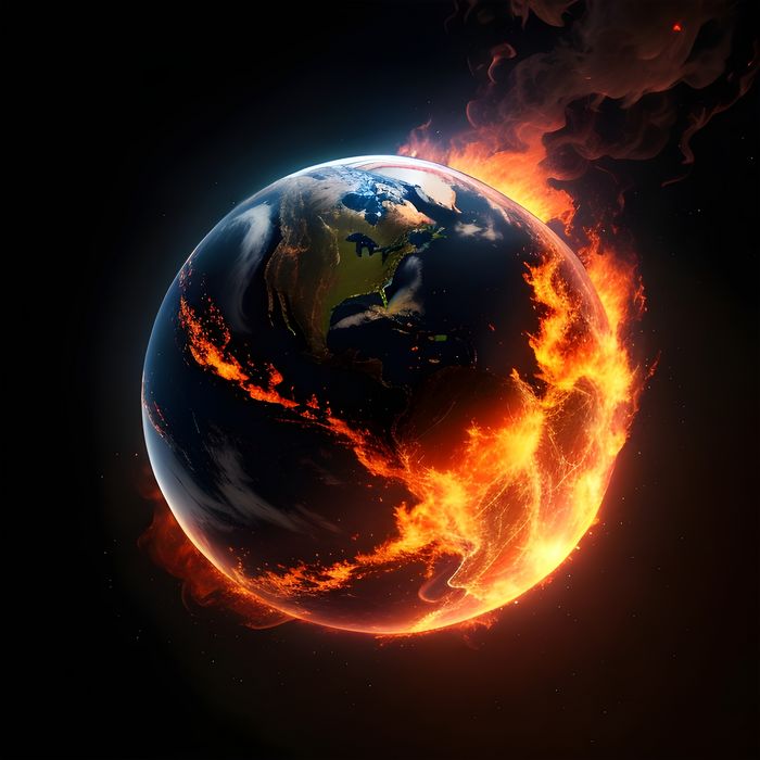 an image of the earth on fire